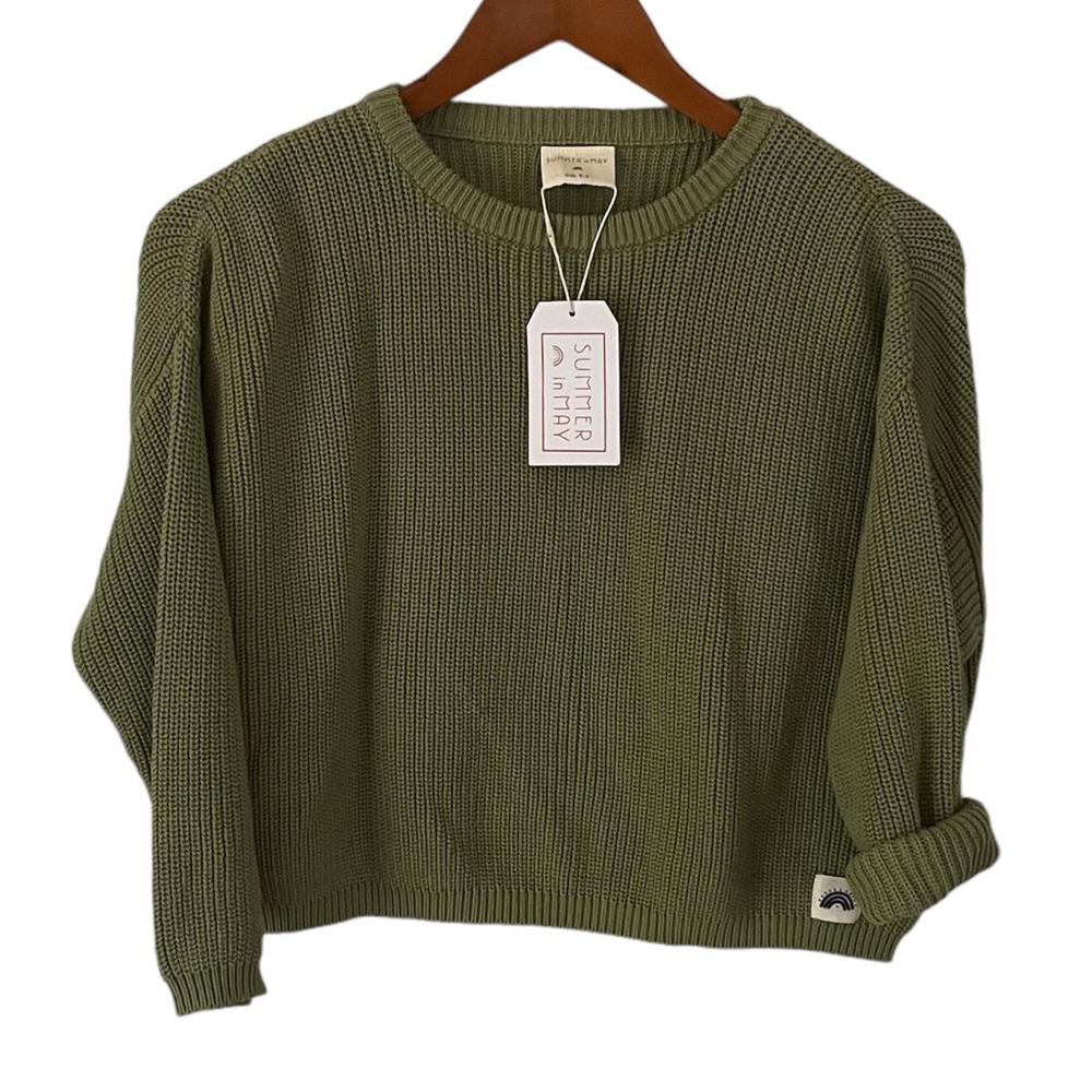 Summer In May Green Knit Oversized Chunky Sweater Size 4/5 NWT